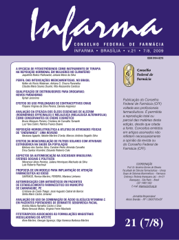CONSELHO FEDERAL DE FARMÁCIA INFARMA • BRASÍLIA • v.21