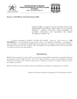 Decreto n° 654/2007, de 03 de Dezembro de 2007