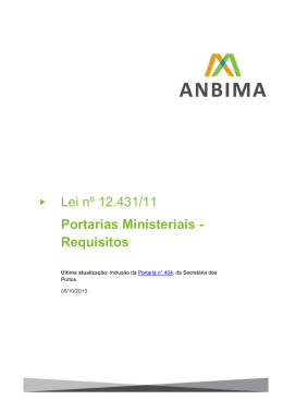 Lei nº 12.431/11 Portarias Ministeriais - Requisitos