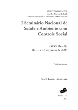 I Seminário Nacional de S.A com Controle Social