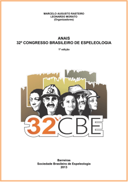 anais do 32º congresso brasileiro de espeleologia