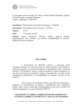 Parecer 15.072 - Advocacia Geral do Estado de Minas Gerais