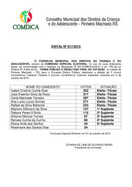 Edital nº 17/2015 - Prefeitura de Pinheiro Machado