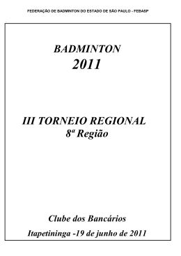 BADMINTON 8ª Região III TORNEIO REGIONAL