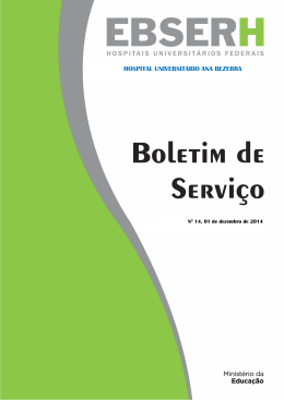 Boletim de Serviço nº 14 - 01-12-2014