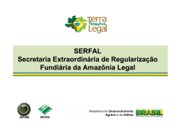 SERFAL Secretaria Extraordinária de Regularização Fundiária da