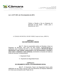 Projeto de Lei nr - Câmara Municipal de Rio Verde