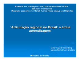 “Articulação regional no Brasil: a árdua aprendizagem”