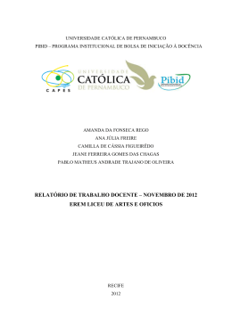 Relatório PIBID – Novembro 2012