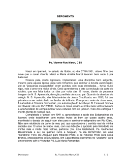 Auto-biografia do Pe. Vicente Ruy Marot, CSS