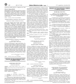 Publicação no Diário Oficial da União - D.O.U