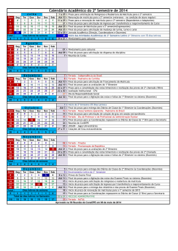 Calendário Acadêmico do 2º Semestre de 2014