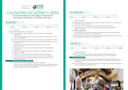 Calendário aCadêmiCo 2014