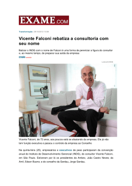 Vicente Falconi rebatiza a consultoria com seu nome