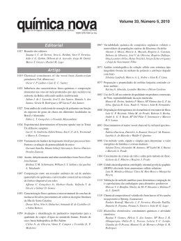 Editorial Artigo - Química Nova - Sociedade Brasileira de Química