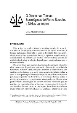 O Direito nas Teorias Sociológicas de Pierre Bourdieu e Niklas