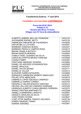 Transferência Externa - 1º sem-2014 Candidatos - PUC