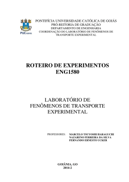 ROTEIRO DE EXPERIMENTOS ENG1580