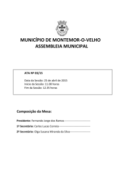 Ata N.º 03 - Câmara Municipal de Montemor-o