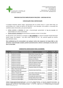 Candidatos convocados para contratação em 11.09.2015