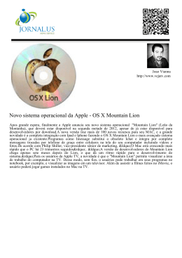 Novo sistema operacional da Apple - OS X Mountain Lion