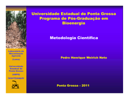 Universidade Estadual de Ponta Grossa Programa de Pós