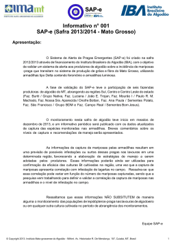 Informativo n° 001 SAP-e (Safra 2013/2014 - Mato Grosso)