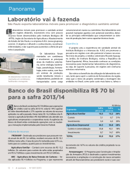 banco do brasil disponibiliza R$ 70 bi para a safra 2013/14