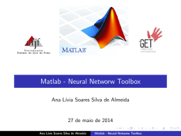 Minicurso de Matlab – Redes Neurais
