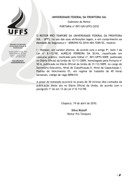 Portaria 097/GR/UFFS/2010 - Universidade Federal da Fronteira Sul.