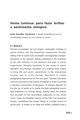 Homo luminus: para fazer brilhar o sentimento olímpico