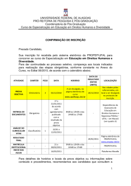 Confirmação de inscrição - Universidade Federal de Alagoas