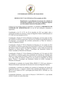 Resolução Nº 161 – CONSAD - Universidade Federal do Maranhão