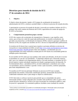 Diretrizes para tomada de decisão do ICG 17 de setembro de 2014