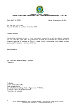 Ofício 440/2014 – PRES Recife, 08 de setembro de 2014. - CREA-PE