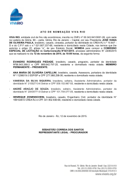 Ato Nomeação da Comissão Especial de Licitação VIVA RIO 2015