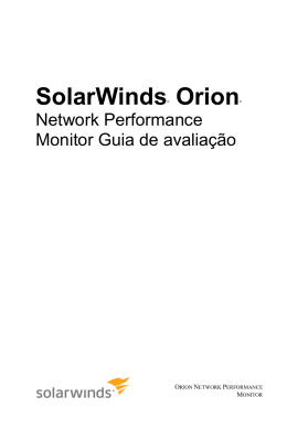SolarWinds Orion Network Performance Monitor Guia de avaliação