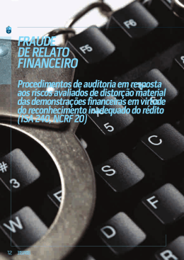 FRAUDE DE RELATO FINANCEIRO - Ordem dos Revisores Oficiais