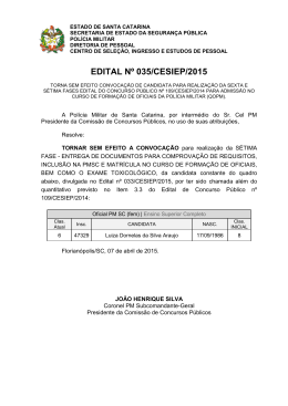 EDITAL Nº 035/CESIEP/2015 - Polícia Militar de Santa Catarina