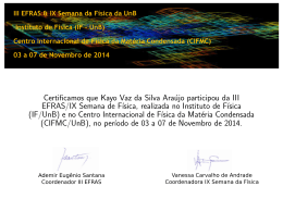 Certificamos que Kayo Vaz da Silva Araújo participou da III EFRAS