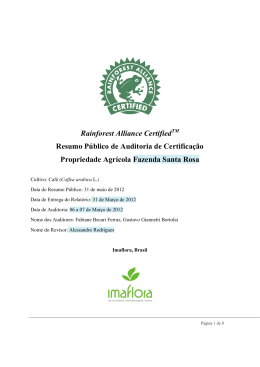 Rainforest Alliance Certified Resumo Público de Auditoria
