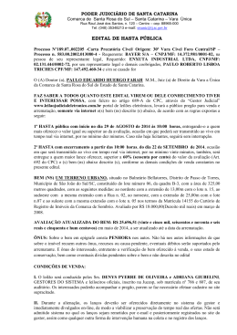 EDITAL DE HASTA PÚBLICA - Leilão Judicial Eletrônico