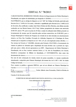 Edital 78/2013 - Notificação de José Pedro Pereira da Silva Moreira