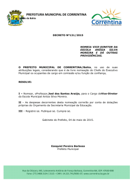 Decreto Nº131/2015 - Portal da Prefeitura Municipal de Correntina