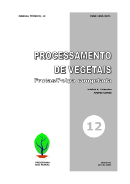 Processamento de vegetais: frutas/polpa congelada - Pesagro-Rio