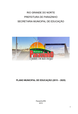 PLANO MUNICIPAL DE EDUCACAO DE PARAZINHO