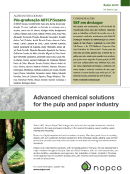 Advanced chemical solutions for the pulp and paper industry