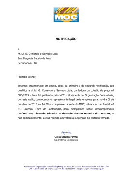 TERCEIRA NOTIFICAÇÃO - M. M. G. Comercio e Serviços Ltda