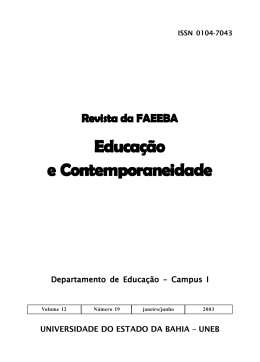 Revista da Faeeba - Educação e Pluralidade Cultural