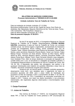 Relatório de Inspeção Correcional - Torres 2013